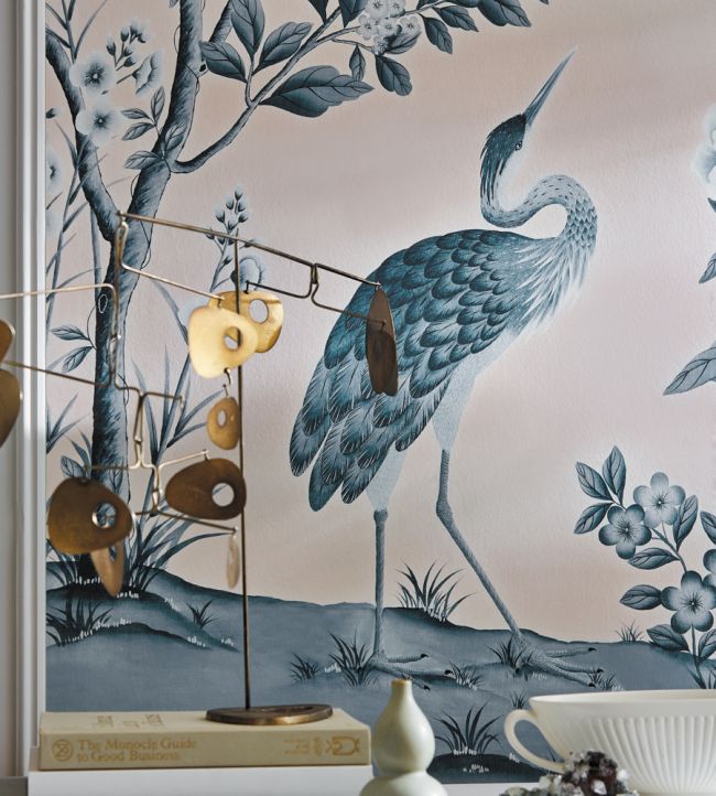 Florence Wallpaper - Powder/ China Blue - HDHW112890 - Harlequin - Premier Wallcovering