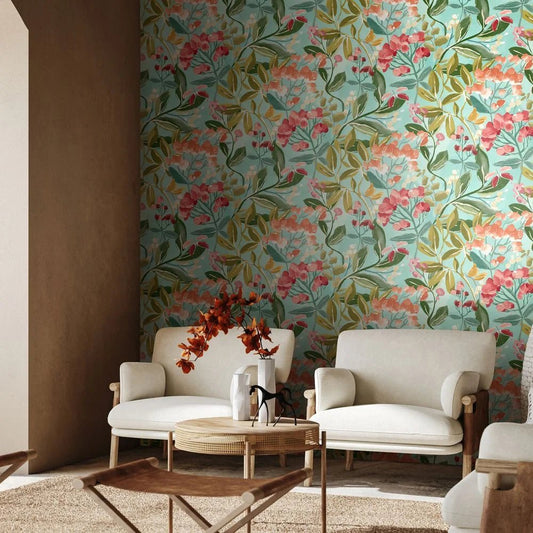 Florence Wallpaper - Ginger & Duckegg - Ohpopsi - RON50104W - Premier Wallcovering