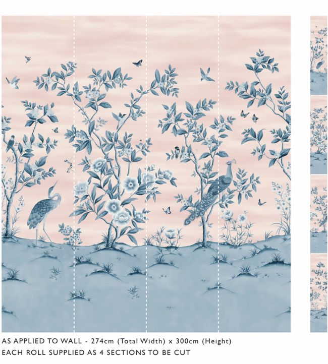 Florence Wallpaper - Powder/ China Blue - HDHW112890 - Harlequin - Premier Wallcovering
