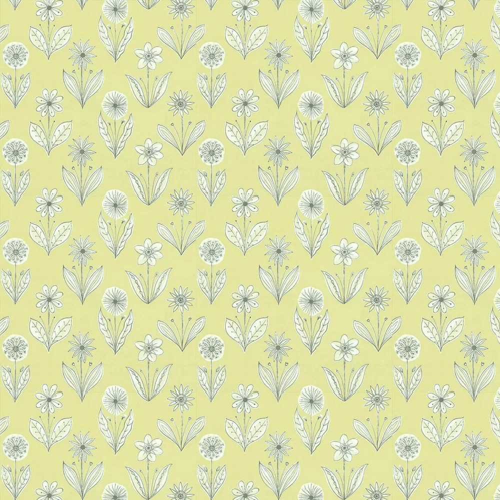 Florette Acid Drop Wallpaper - Black / White / Lime - Little Greene - 0271FLACIDD - Premier Wallcovering