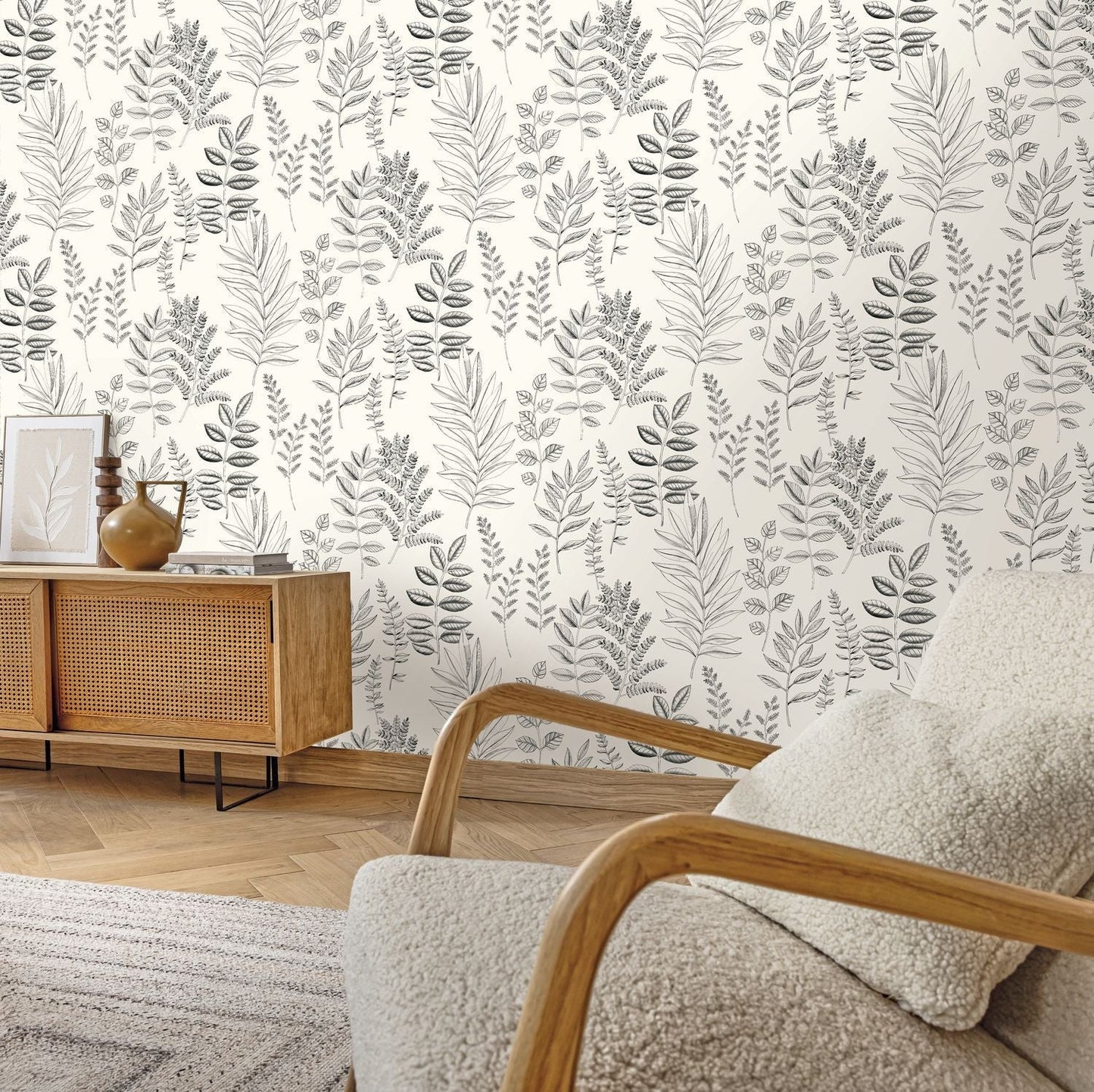 Florium Wallpaper - Noir blanc - Caselio - 106660990 - Premier Wallcovering