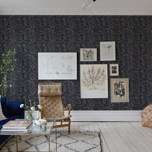 Flow Mini Wallpaper - Deep Blue - Rebel Walls - R18523 - Premier Wallcovering