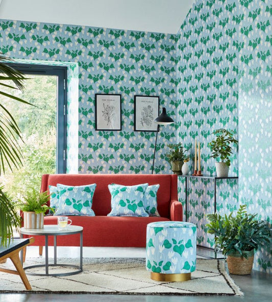 Flower Of Love Wallpaper - Sky - NHAW112948 - Scion - Premier Wallcovering