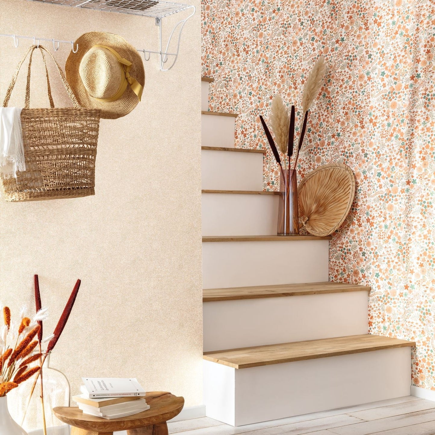 Flower Power June Wallpaper - Corail - Caselio - 101863073 - Premier Wallcovering