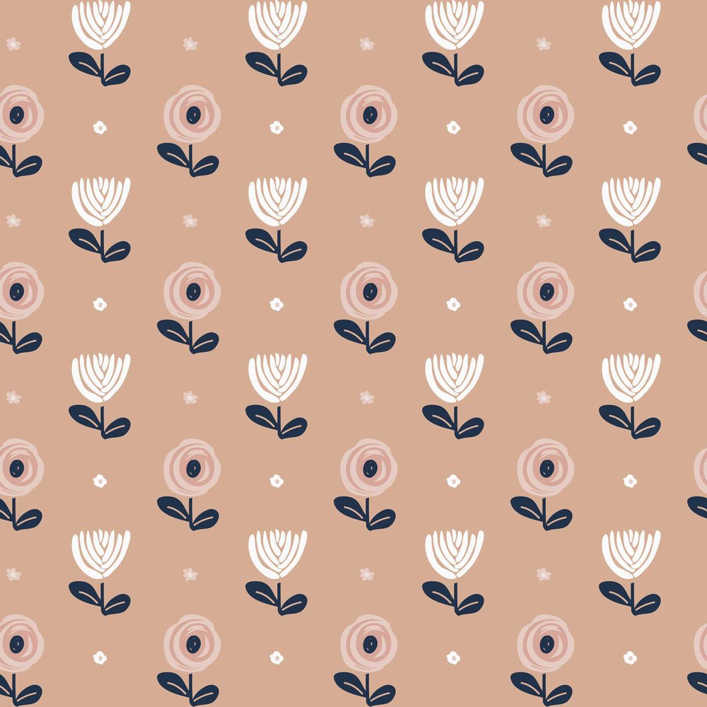Flower Power Wallpaper - Carnation Peach - Lust Home - LH900094 - Premier Wallcovering