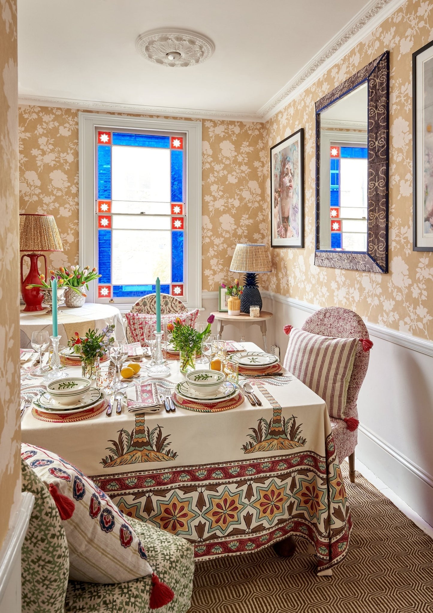 Flowerberry Wallpaper - Yellow - Penny Morrison - FLOWERBERRY-YELLOW - Premier Wallcovering