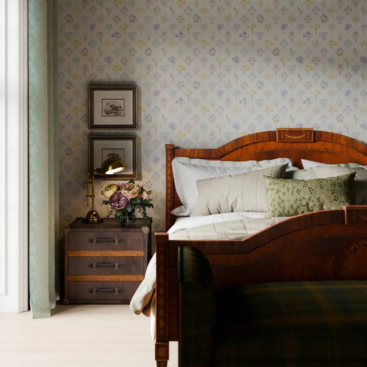 Flowers for Victoria Wallpaper - Country Pastels - LAN100212 - Lucie Annabel - Premier Wallcovering