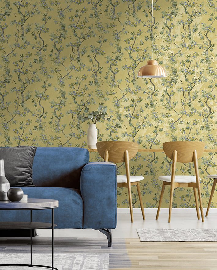Folia Wallpaper - Ochre - Holden Décor - 36222 - Premier Wallcovering