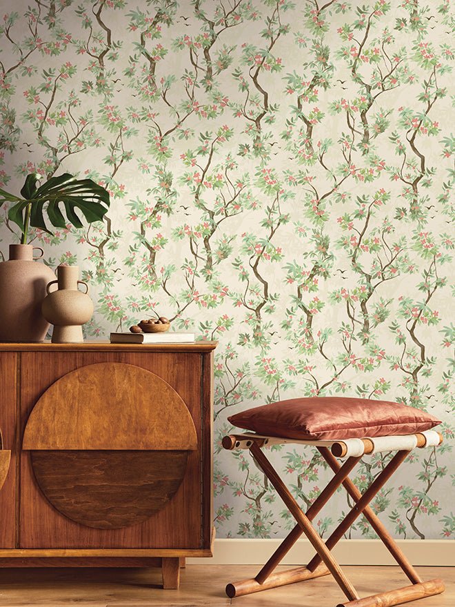 Folia Wallpaper - Cream / Pink - Holden Décor - 36220 - Premier Wallcovering