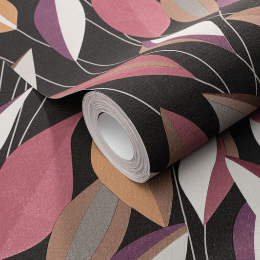 Foliage Leaf Wallpaper - Violet/Multi - Erismann - 10431 - 06 - Premier Wallcovering