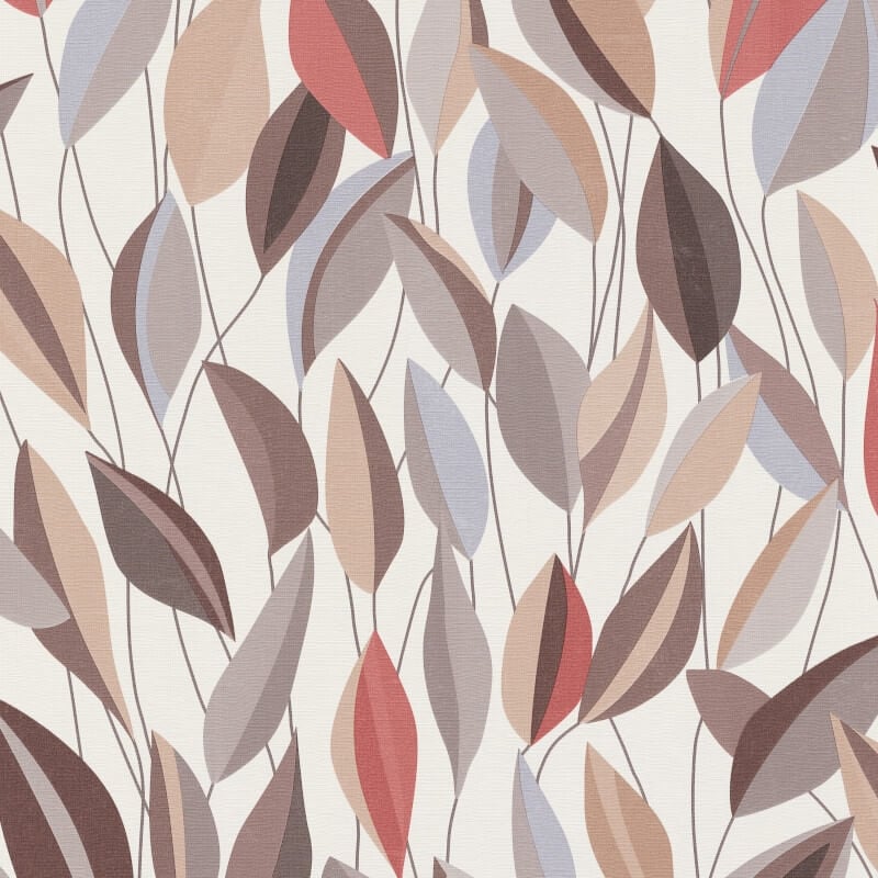 Foliage Leaf Wallpaper - Beige/Red Multi - Erismann - 10431 - 11 - Premier Wallcovering