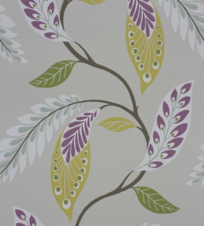 Fontibre Wallpaper - Amethyst/Green/Yellow - Nina Campbell - NCW4207 - 05 - Premier Wallcovering
