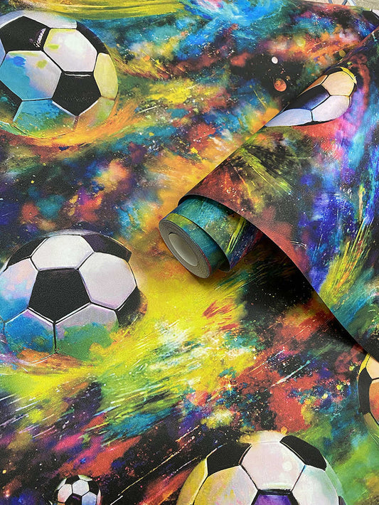 Football Galaxy Wallpaper - Multi - Holden Décor - 13780 - Premier Wallcovering