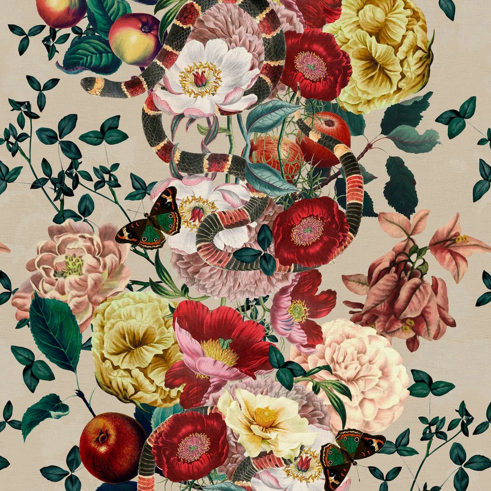 Forbidden Fruit Wallpaper - Biscuit Beige - Lust Home - LH900354 - Premier Wallcovering