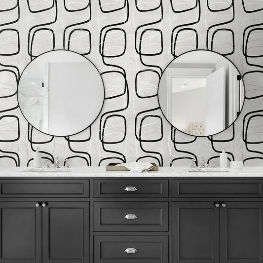 Forcella Geo Wallpaper - Contrast - NextWall - NW57600 - Premier Wallcovering