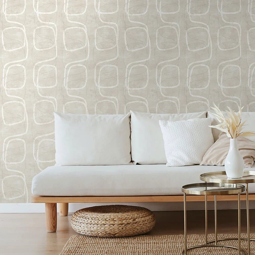 Forcella Geo Wallpaper - Neutral - NextWall - NW57605 - Premier Wallcovering