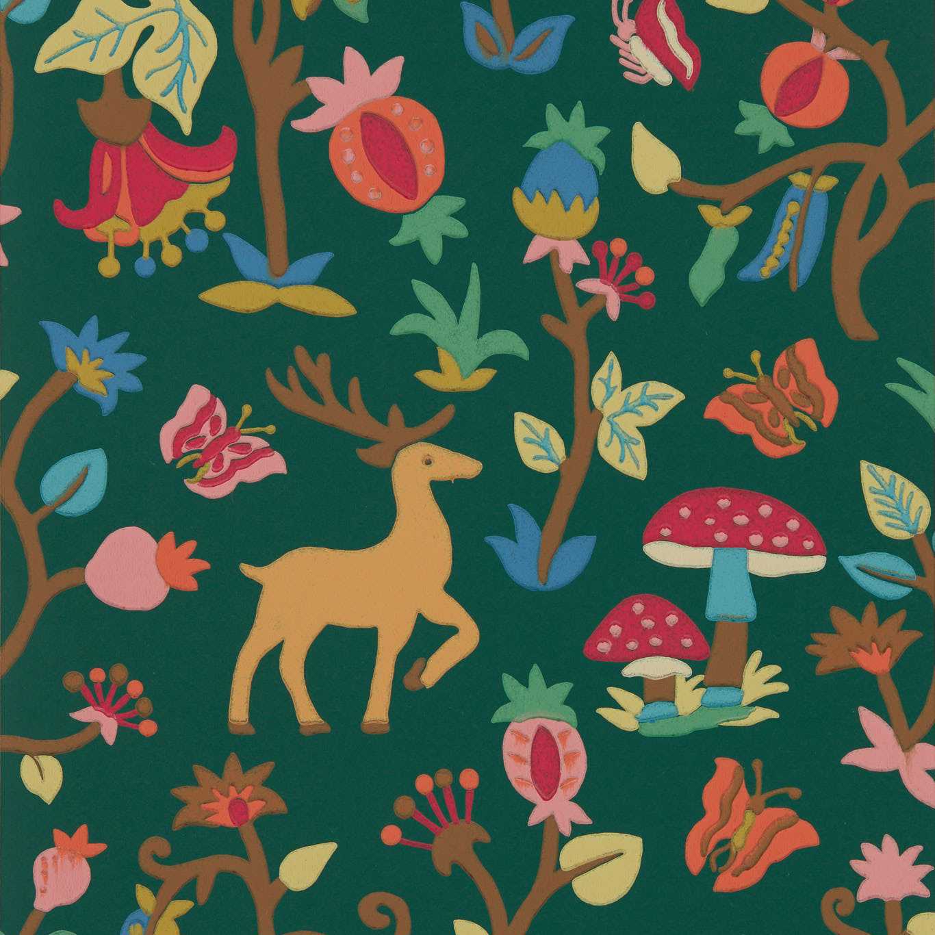 Forest Of Dean Wallpaper - Midnight/multi - DABW217219 - Sanderson - Premier Wallcovering