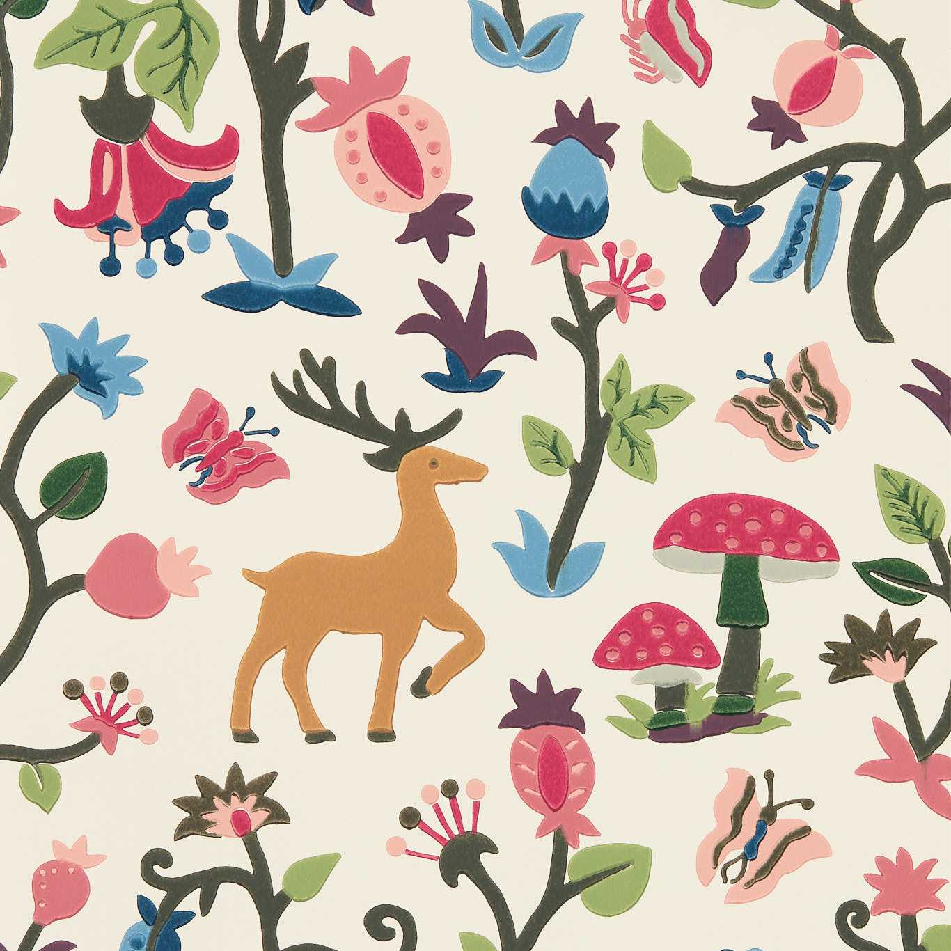 Forest Of Dean Wallpaper - Mulberry/multi - DABW217218 - Sanderson - Premier Wallcovering