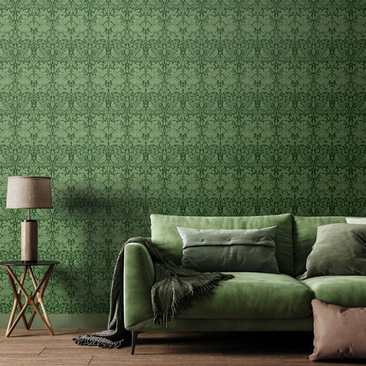 Forest Rabbit Wallpaper - Forest Green - Hoopla Walls - HWA1142W - Premier Wallcovering