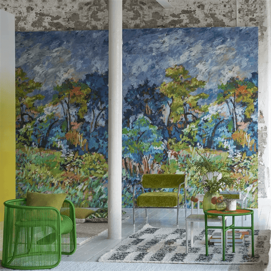 Foret Impressionniste Wallpaper - Cobalt - PDG1179/01 - Designers Guild - Premier Wallcovering