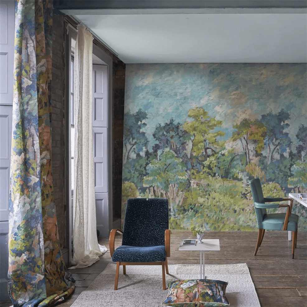 Foret Impressionniste Grasscloth Wallpaper - Celadon - PDG1183/01 - Designers Guild - Premier Wallcovering