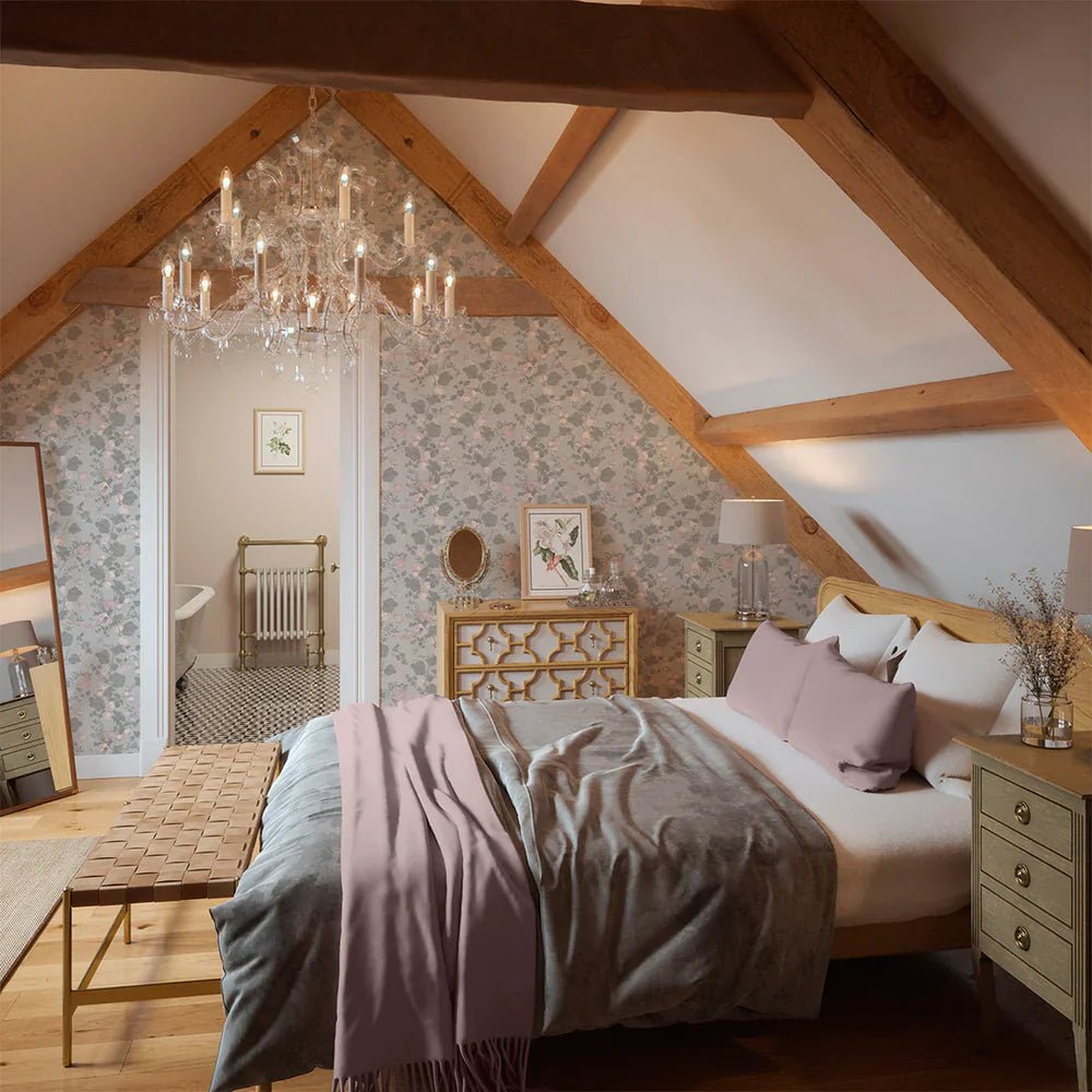 Forgotten Fruit Wallpaper - Violet Grey and Vintage Rose - LAN100068 - Lucie Annabel - Premier Wallcovering