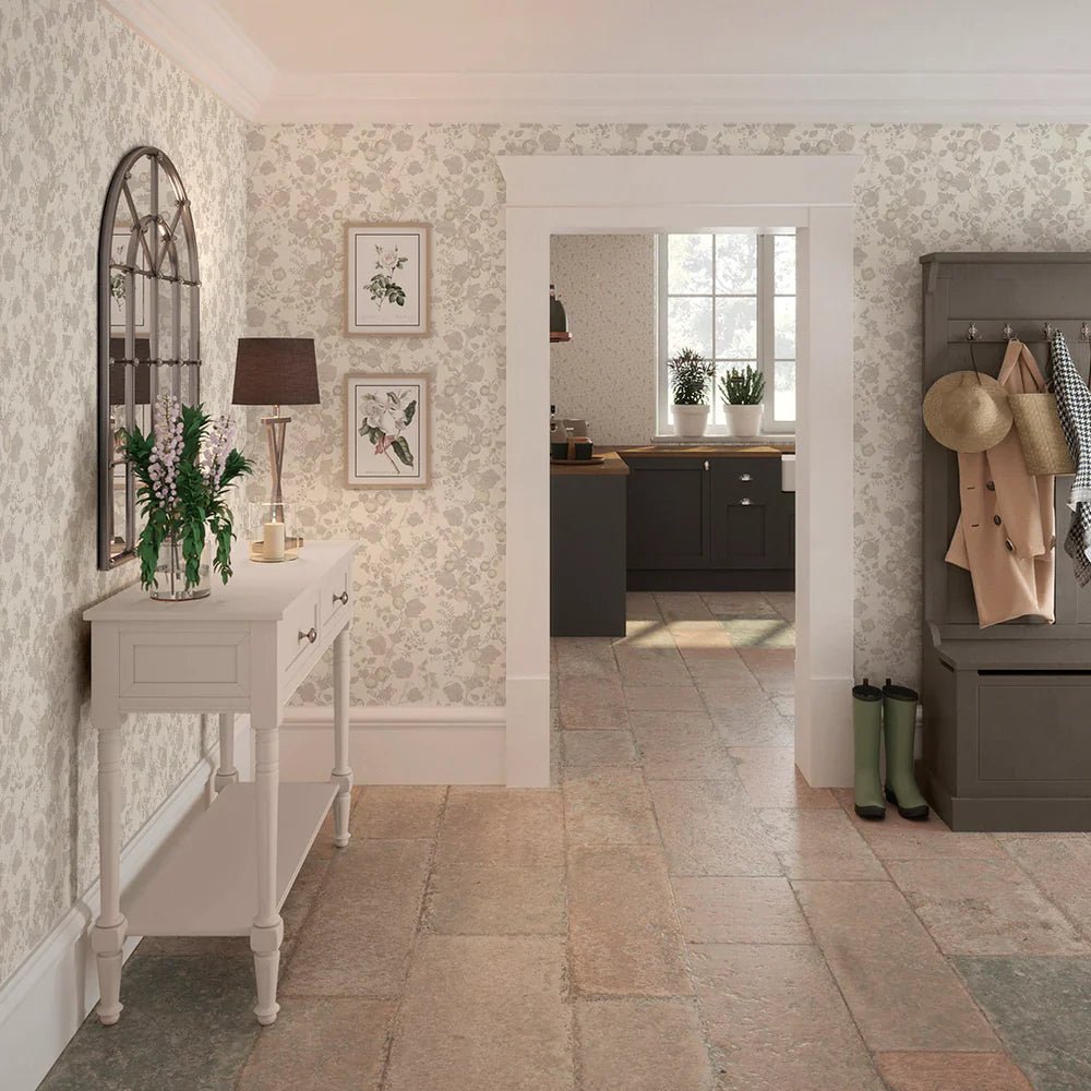 Forgotten Fruit Wallpaper - Vintage Cream and Vintage Grey - LAN100067 - Lucie Annabel - Premier Wallcovering