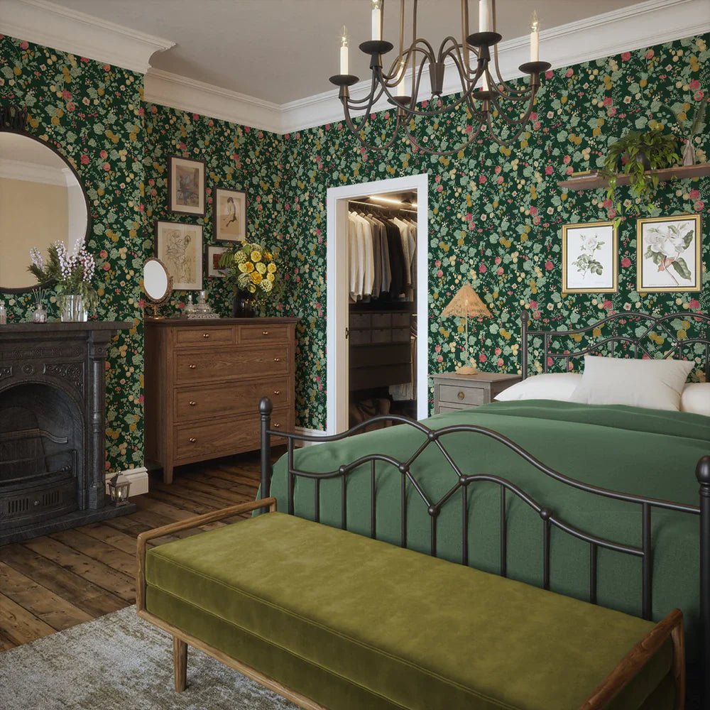 Forgotten Fruit Wallpaper - Guava and Ochre on Castleton Green - LAN100065 - Lucie Annabel - Premier Wallcovering