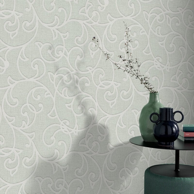 Forte Geometric Metallic Wallpaper - Green - Erismann - 10467 - 24 - Premier Wallcovering