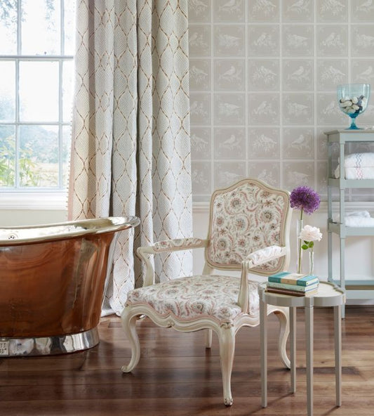 Fortoiseau Wallpaper - Ivory/ Gold - Nina Campbell - NCW4356 - 01 - Premier Wallcovering