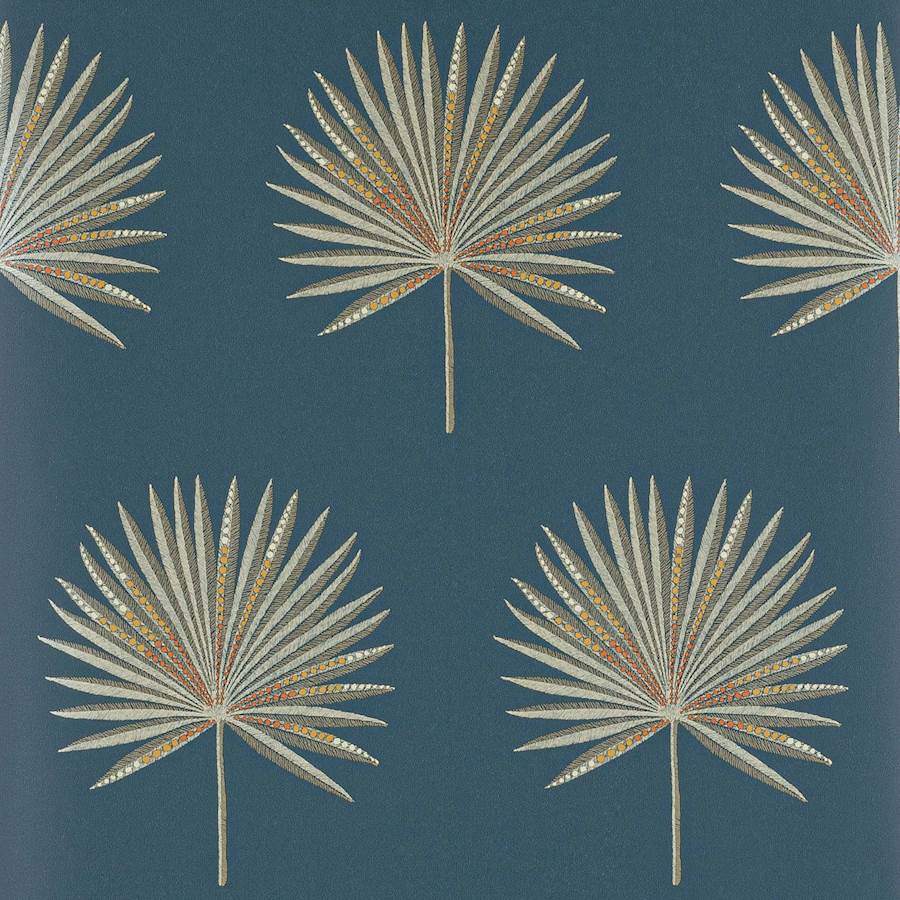 Fortunei Wallpaper - Navy/Silver - J182W - 05 - Jane Churchill - Premier Wallcovering
