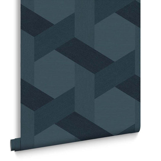 Fractal Wallpaper - Navy - Graham & Brown - 118025 - Premier Wallcovering