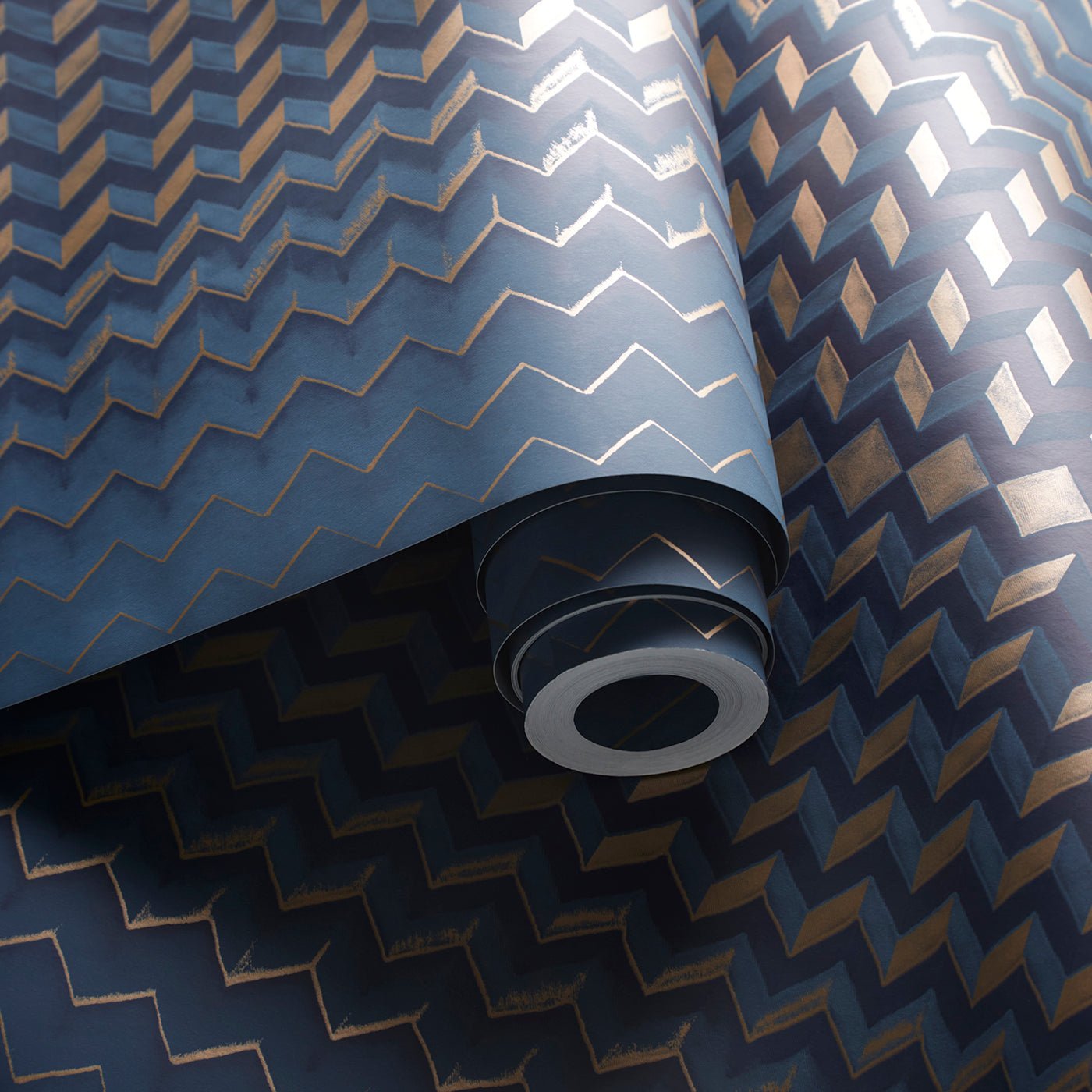 Fragment Wallpaper - Midnight/Copper - Clarke & Clarke - W0150/03 - Premier Wallcovering