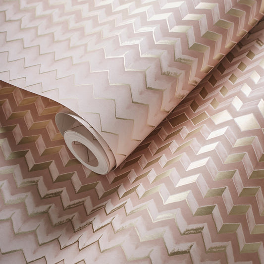 Fragment Wallpaper - Blush/Gold - Clarke & Clarke - W0150/01 - Premier Wallcovering