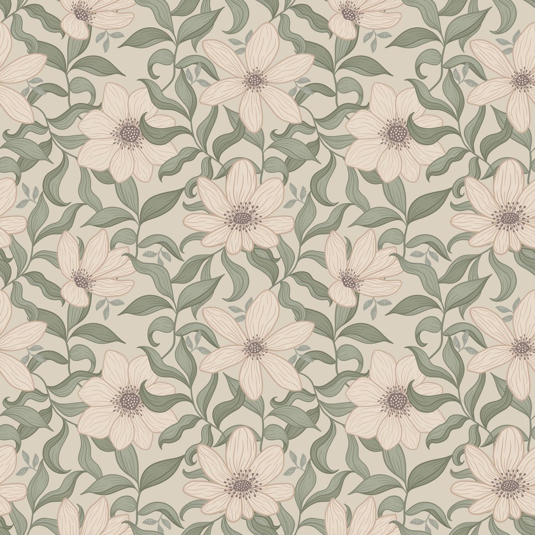 Fredrik Wallpaper - Spring - Summer Gray - Premier Wallcovering