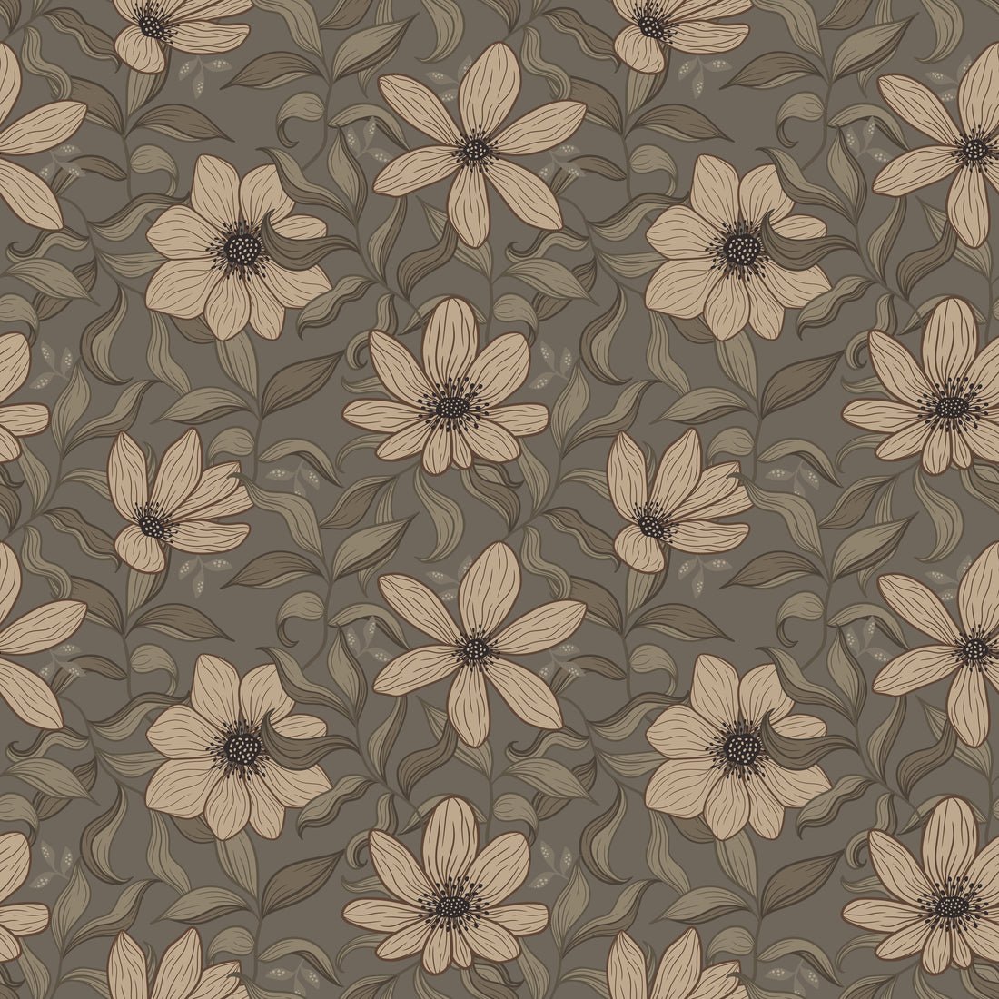 Fredrik Wallpaper - Taupe - Summer Gray - Premier Wallcovering