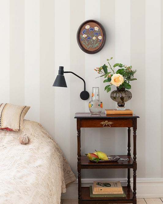 Fredrik Wallpaper - White & Beige - Midbec - 13119 - Premier Wallcovering