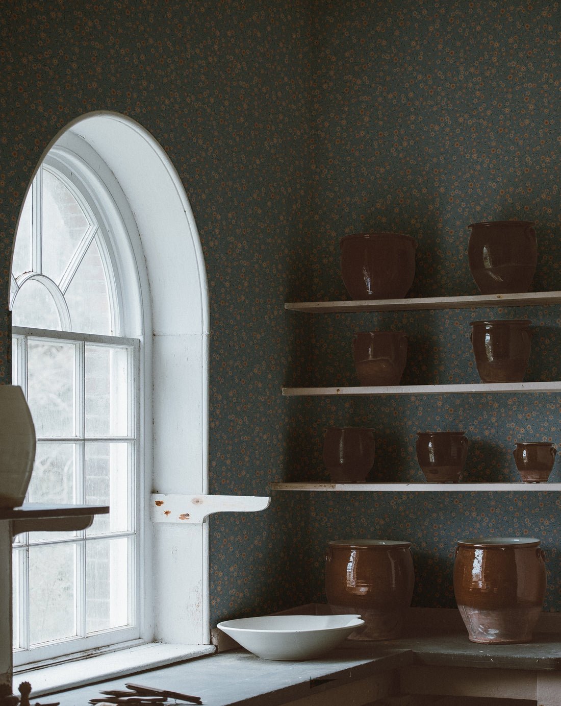 Freja Wallpaper - Sky - Summer Gray - Premier Wallcovering