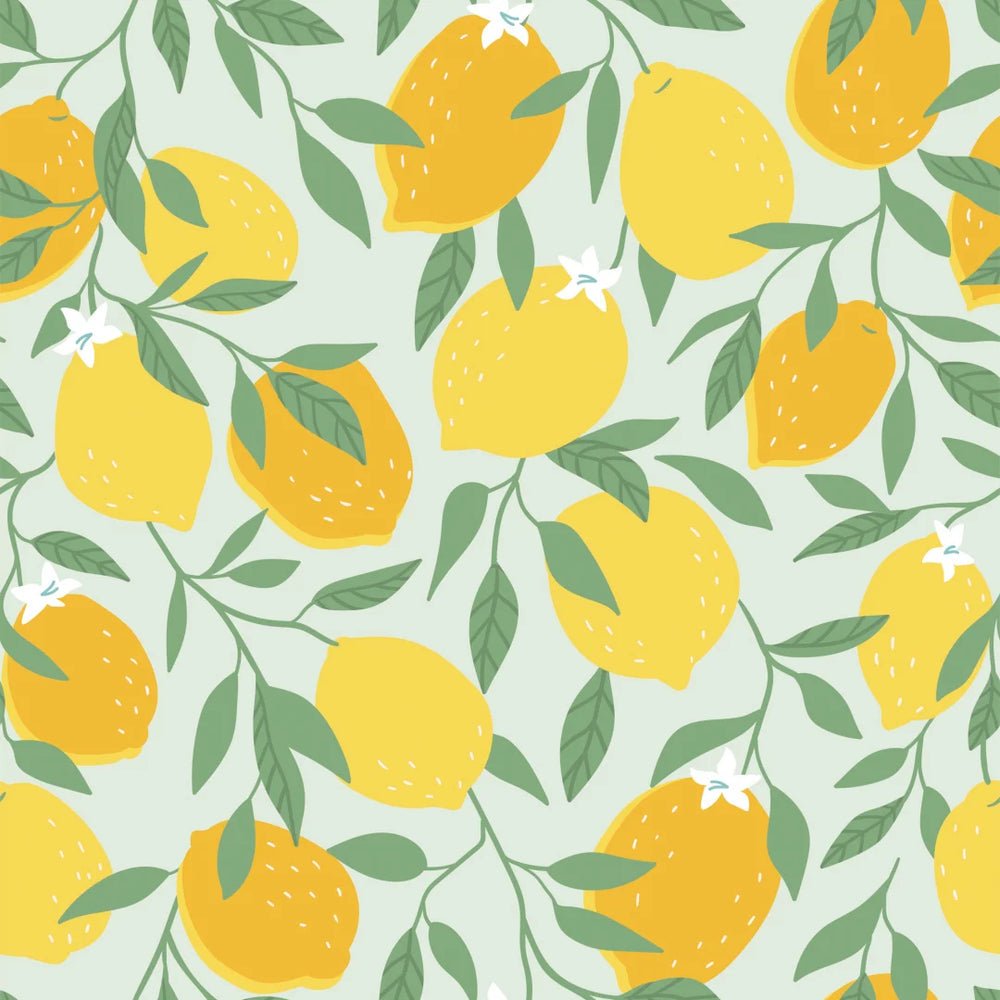 Freshly Squeezed Wallpaper - Lemon Yellow on Elderflower - Lust Home - LH900545 - Premier Wallcovering