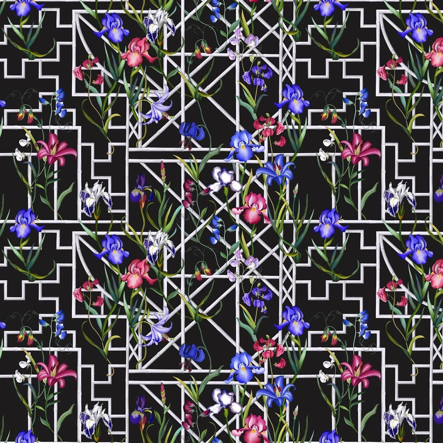 Fretwork Garden Fabric - Jais - Christian Lacroix - FCL7070/02 - Premier Wallcovering