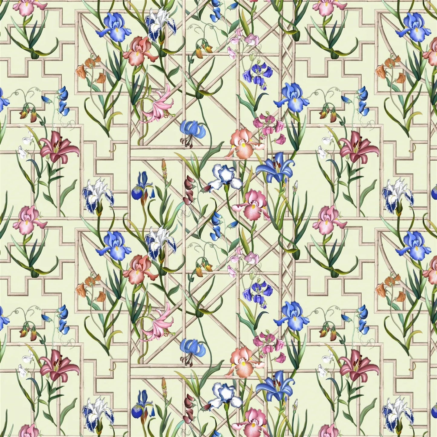 Fretwork Garden Fabric - Citron - Christian Lacroix - FCL7070/03 - Premier Wallcovering
