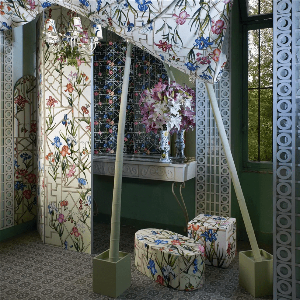 Fretwork Garden Panoramic Wallpaper - Citron - Christian Lacroix - PCL7053/01 - Premier Wallcovering