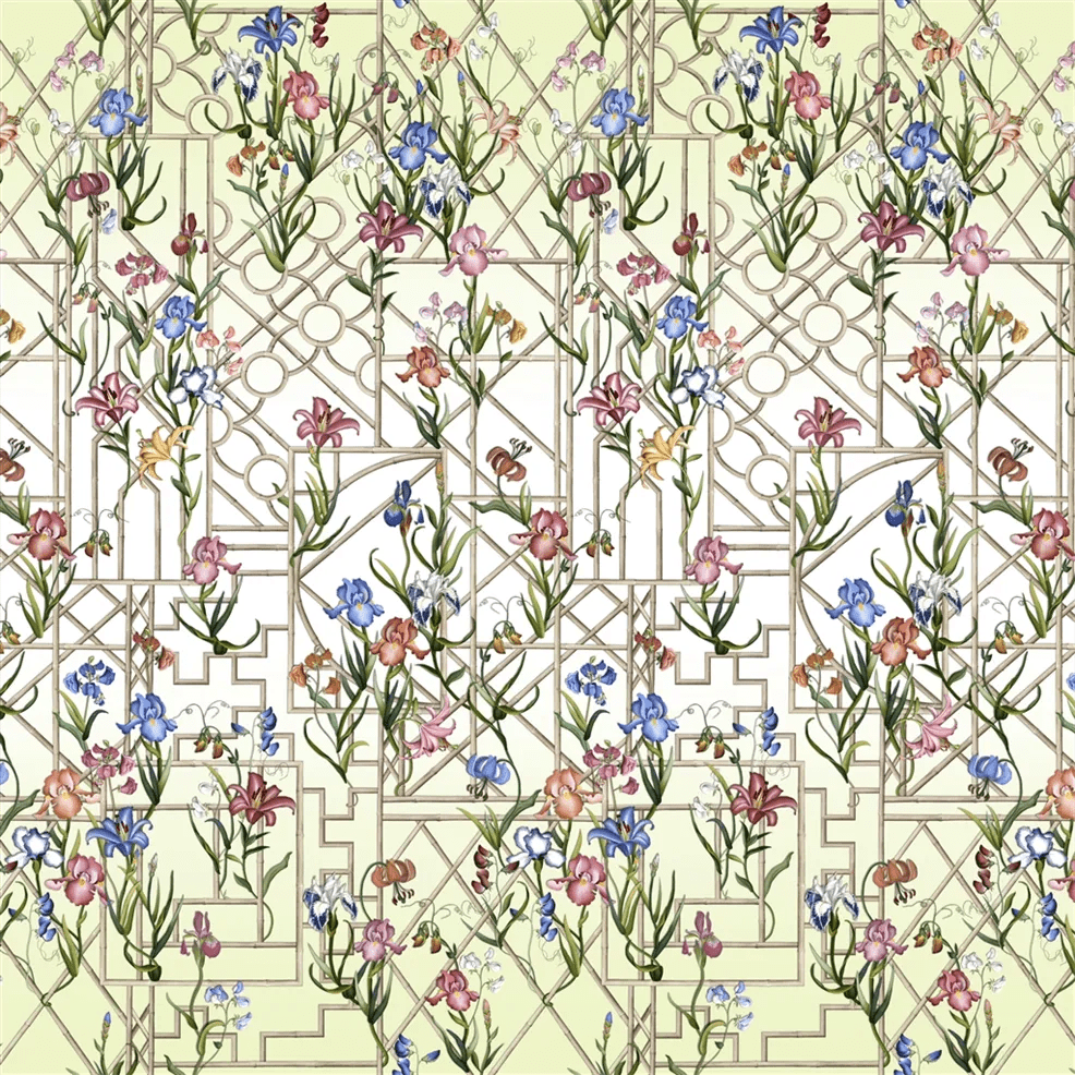 Fretwork Garden Panoramic Wallpaper - Citron - Christian Lacroix - PCL7053/01 - Premier Wallcovering