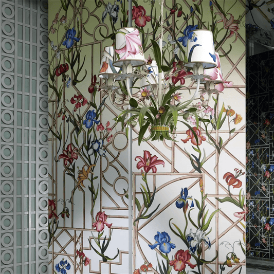 Fretwork Garden Panoramic Wallpaper - Citron - Christian Lacroix - PCL7053/01 - Premier Wallcovering