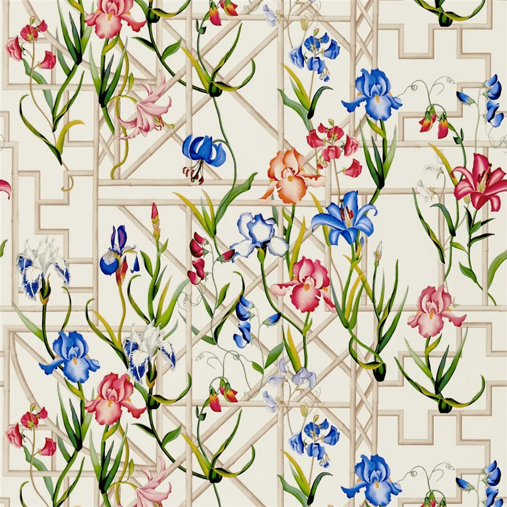 Fretwork Garden Wallpaper - Azur - Christian Lacroix - PCL7045/01 - Premier Wallcovering