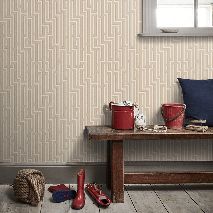 Fretwork Wallpaper - Parchment - GP & J Baker - BW45007/10 - Premier Wallcovering