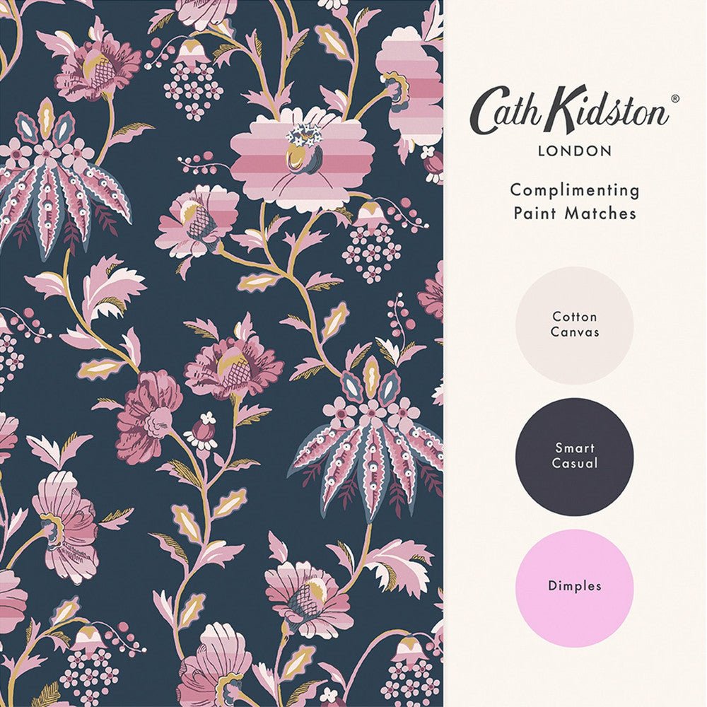 Friendship Garden Wallpaper - Navy - 125525 - Cath Kidston - Premier Wallcovering