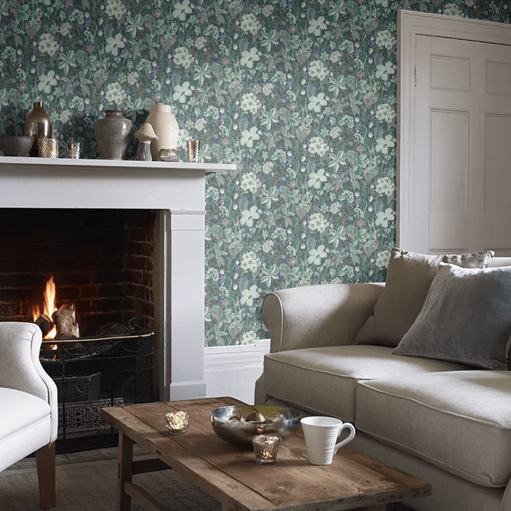 Friviva Wallpaper - Teal - Boråstapeter - 2081 - Premier Wallcovering
