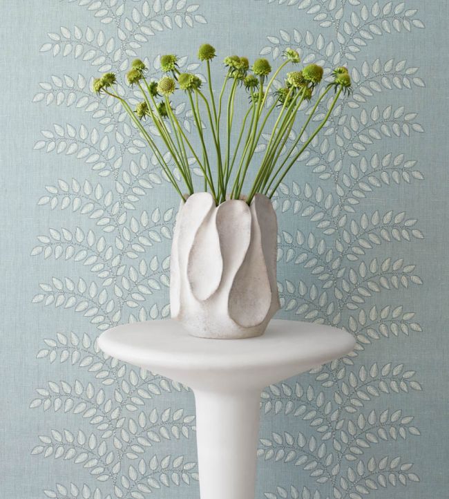 Frondescence Wallpaper - Robins Egg - Anna French - AT16102 - Premier Wallcovering