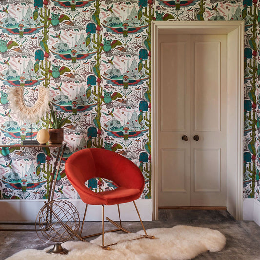 Frontier Wallpaper - Blue - Clarke & Clarke - Emma J Shipley - W0116/01 - Premier Wallcovering
